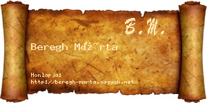 Beregh Márta névjegykártya
